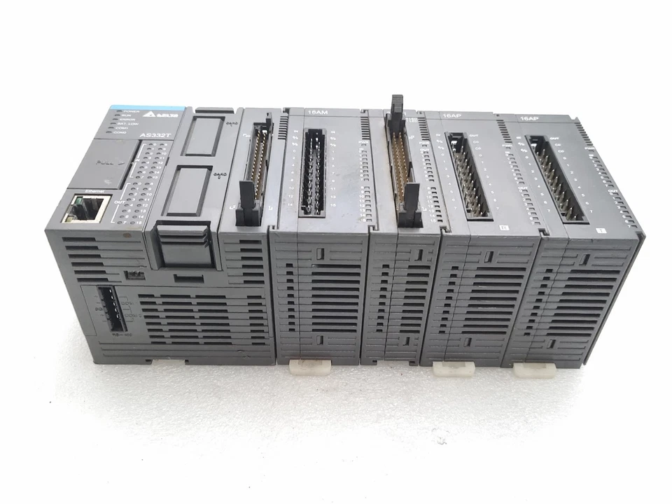 Used Working DELTA AS332T+16AM+32AN+16AP+16AP Module Plc Set
